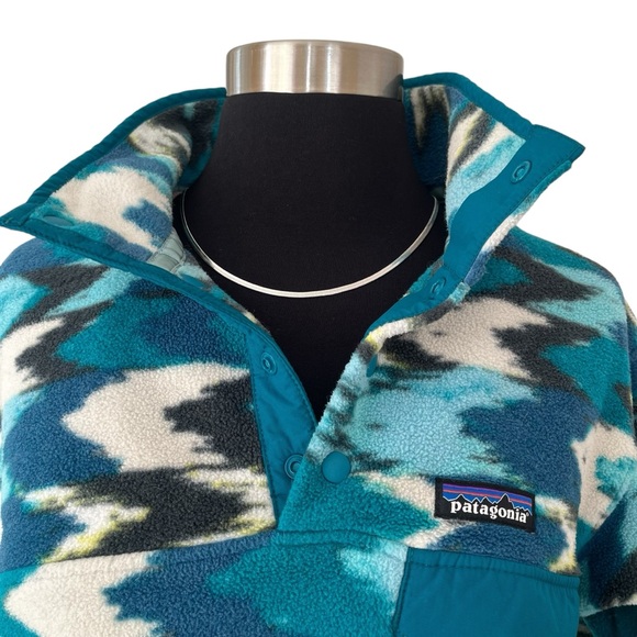 Patagonia Synchilla 1/4 snap pullover fleece Trout Tales Elwha Blue size M - Picture 6 of 16
